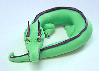 polymer clay dragon sculpted by my husband Dave