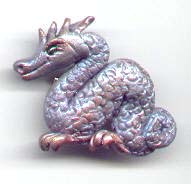 Polymer clay dragon pin.