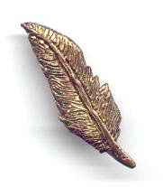 Polymer clay feather pin.